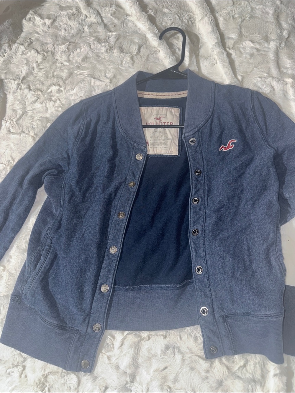 Hollister Two-Tone Blue Button Jacket
